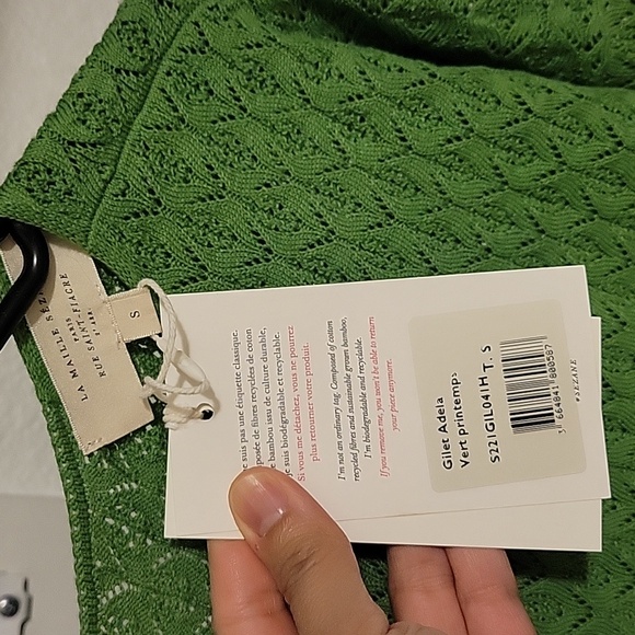 Sezane Adela 100% Organic Cotton Cardigan - Picture 9 of 10